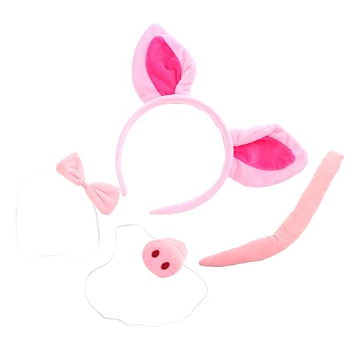 Beavorty 1 Satz Schweinenase Stirnband Halloween Tier Stirnband Rosa Stirnband 4er Set Falsche Nase Halloweenkostüm -stirnband Schweinestirnbänder Für Party Stoff Cosplay Schmücken Kind von Beavorty