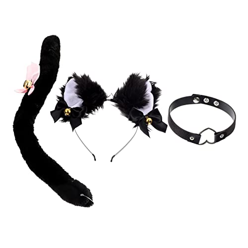 Beavorty Katzenohren Kopfschmuck Mit Und Kragen Für Party Haarband Cosplay Hairwear Dekorativ von Beavorty