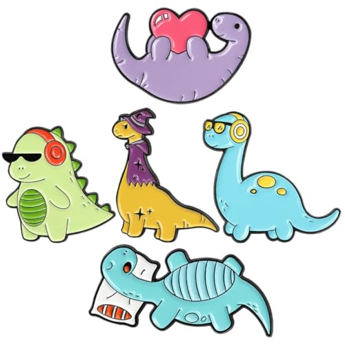 Beavorty 1 Satz Teiliges Cartoon Dinosaurier Brosche Anstecknadel Niedliche Dekoration Für Kleidung Taschen Rucksäcke Geschenkidee Für Partys Und Festivals 5 Stück von Beavorty