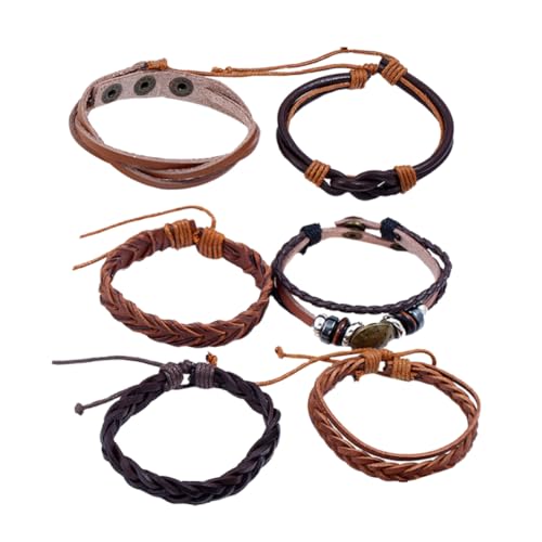 Beavorty 1 Satz Teiliges Geflochtenes Lederarmband Set für Männer Stilvolles Hip Hop Armband Zubehör für Besondere Anlässe und Tägliche Outfits von Beavorty