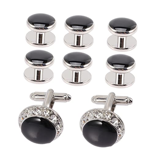 Beavorty 1 Satz Teiliges Herren Manschettenknöpfe Mit Funkelnden Rhinestones Krawattennadel Für Hochzeiten Partys Und Besondere Anlässe Perfektes Für Männer 8 Stück von Beavorty