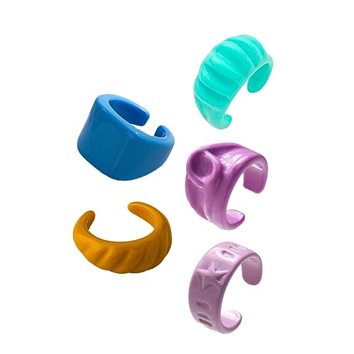 Beavorty 1 Satz Teiliges Kreativer Finger Ringe Einzigartiger Ring Im Macaron Stil Für Für Partys Und Täglichen Gebrauch 5 Stück von Beavorty