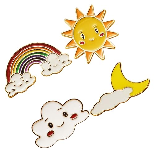 Beavorty 1 Satz Teiliges Niedliche Legierungsbroschen Regenbogen Sonne Mond Wolke Anstecknadeln Für Kleidung Taschen Und Accessoires Vielseitig Einsetzbar Für Partys Und Alltag 4 Stück von Beavorty