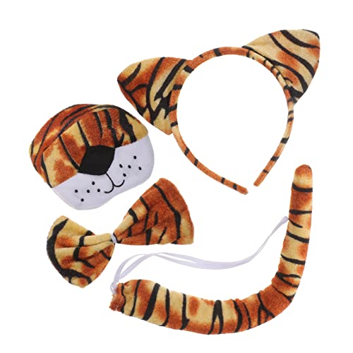 Beavorty Tigerohren-stirnband Fliege Nase Und -set Für Tiger-cosplay Kinderkostüm-accessoires Für Mottopartys Halloween Und Verkleidungspartys von Beavorty