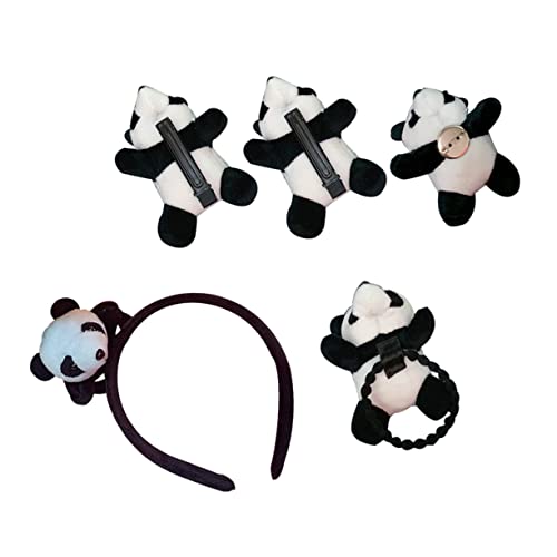 Beavorty 1 Satz Cartoon Panda Schmuck Baby Mädchen Haarspangen Stirnband Mit Katzenohren Stirnbänder Für Mädchen Süße Accessoires Haarschmuck Panda-haarseil Karikatur Tuch Kind Tier Weiß von Beavorty