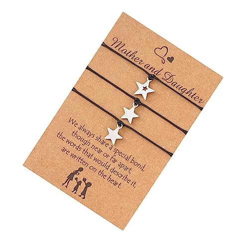 Beavorty 1 Set Edelstahl Hohl Fünfzackigen Stern Armband Mutter Tochter Mama Passendes Armband Mutter Geflochtene Armbänder Gewachstes Seil Beavorty 1 Set Edelstahl Hohl Fünfzackigen Stern Armband Mutter Tochter Mama Passendes Armband Mutter Geflochtene Armbänder Gewachstes Seil von Beavorty