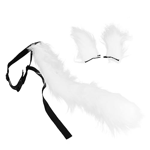 Beavorty 1 Satz Fuchsohren Schwanz Stirnband Mit Tierohren Tiere Cosplay Stirnband Cosplay Fuchsohren Haarreifen Haarband Mit Tierohren Tier Haarb?nder Weiß Kleidung Tierkopf Plüsch von Beavorty