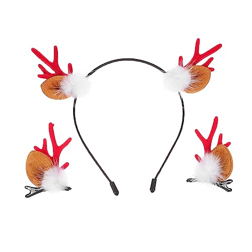 Beavorty 1 Satz Geweih Stirnband Haarspange Kopfschmuck Für Weihnachten Geweih Haarreifen Weihnachtshaar Geweih Haarband Weihnachts-haarschmuck Rentier-haarreifen Ohr Kind Stoff Seitenclip von Beavorty