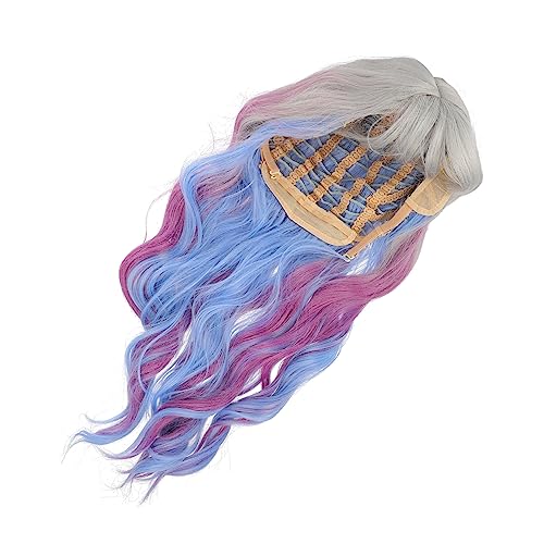 Beavorty 1 Satz Perücke Haarspangen Für Damen Verlängerung Cosplay-haarteil Regenbogen-haarteil Faser Halloween-haarschmuck Falscher Frau Nylon Aushöhlen Schmücken von Beavorty