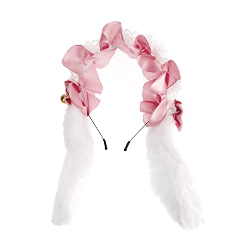 Beavorty Stirnband 1 Set Hasenohren-Stirnband Tierohren-Stirnband Rosa Damen-Kostüm Abschlussball-Zubehör Maskerade-Party-Zubehör Für Accesorios Para Mujer Lolita-Haar-Accessoires Miss von Beavorty