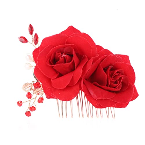 Beavorty 1stk Blumenhaarschmuck Für Bräute Frauen Rose Flower Haarschmuck Rose Braut Hochzeit Haarspange Braut Haar Brosche Braut Kopfschmuck Blumenschmuck Fräulein Haarnadel Rosen von Beavorty