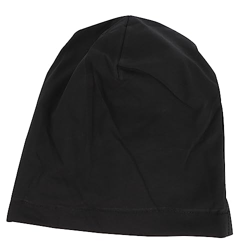 Beavorty Dusche 1 Stück Chemotherapie-Haube Schwarzer Turban Schwarze Turbins Für Damen Haarhaube Zum Schlafen Gefütterter Haarwickel Bequeme Haube Mit Breiter Krempe von Beavorty