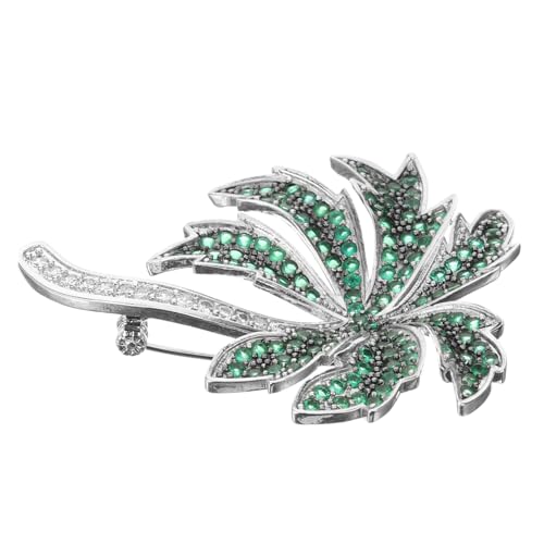 Beavorty 1 Stück Coconut Tree Brosche für Damen Einzigartiges Design All Match Anstecknadel für Kleidung Taschen Schals und Hüte Modeaccessoires Silber Grün von Beavorty