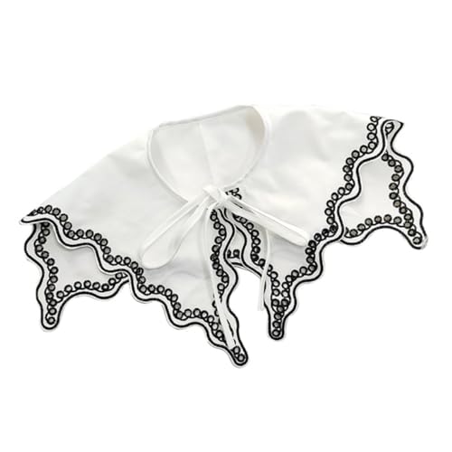 Beavorty 1 Stück Damen Abnehmbarer Dovetail Fake Schwarzer Spitzenkragen für Vielseitige Outfits Atmungsaktiv für Kleider Pullover Shirts Modisches Accessoire von Beavorty