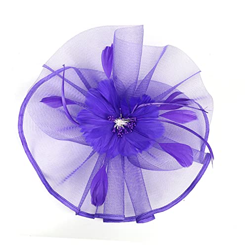 Beavorty 1stk Stirnband Mit Clips Für Damen Fascinatoren Für Damen Fascinator-cocktailhut Fascinator-hut Mit Stirnband Kopfschmuck Europäisch Und Amerikanisch Violett Zylinder Fräulein von Beavorty