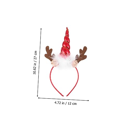 Beavorty Plüsch Einhorn Stirnband Originelles Haarband Mit Weihnachtsband Süßer Haarreif Für Erwachsene Und Junge Mädchen Tolles Accessoire Für Festivals Und Partys von Beavorty