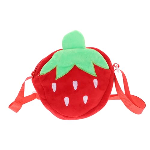 Beavorty Erdbeer Plüschtasche für Damen Reise Cross Body Tasche Handy Schultertasche Kawaii Erdbeertasche mit Reißverschluss Entzückendes Design von Beavorty