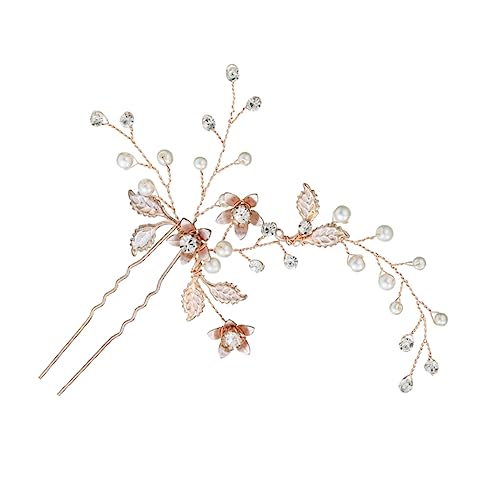 Beavorty 1stk Handgemachte Haarnadel Strass Haarstäbchen Dekorative Haarnadel Hochzeit Haarschmuck Hochzeit Diamanthaar Vintage Blatthaar Pfauenhaar Perle Haarnadel Braut Hanfu Haartrockner von Beavorty