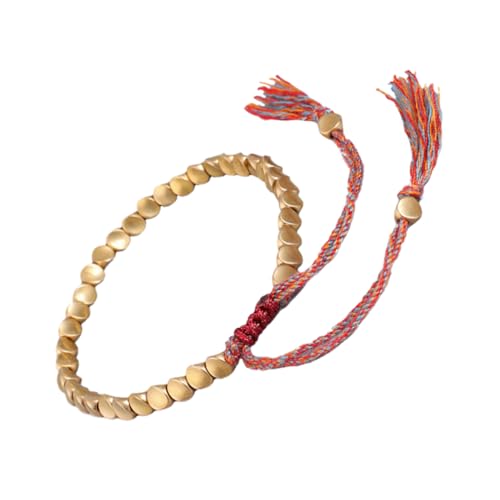 Beavorty 1 Stück Handgewebtes Unisex Armband mit Quaste und Kupferperlen Stilvolles Langlebiges Schmuckstück für Besondere Anlässe Geschenkidee für Weihnachten und Valentinstag von Beavorty