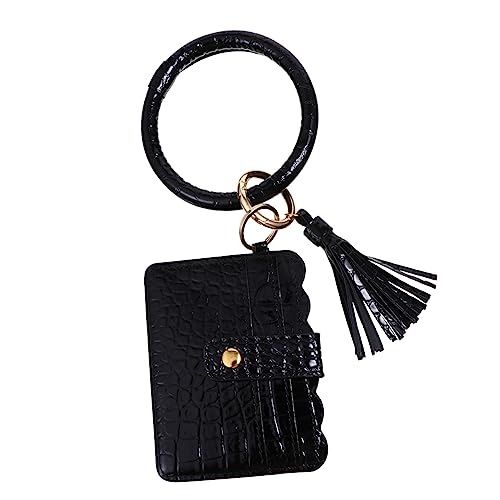 Beavorty 1 Stück Kreativer Taschenschmuck mit Quaste Damen Armband Schlüsselanhänger Kartenetui PU Krokodilmuster Langlebig von Beavorty