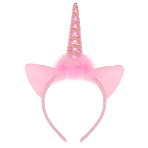 Beavorty 1stk Leuchtendes Einhorn-stirnband Leuchtendes Stirnband Goldener Hornkopfreifen Haargummis Für Mädchen Einhorn Horn Ohren Stirnband Einhorn Stirnband Kind Trompete Karikatur Stoff von Beavorty