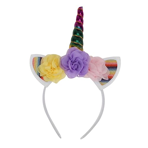 Beavorty 1stk Leuchtendes Einhorn-stirnband Einhorn Haarschmuck Einhorn Haarbänder Haarschmuck Für Mädchen Einhorn Kopfbedeckung Flash-kostüm Haarreifen Zubehör Kind Halloween Stoff von Beavorty