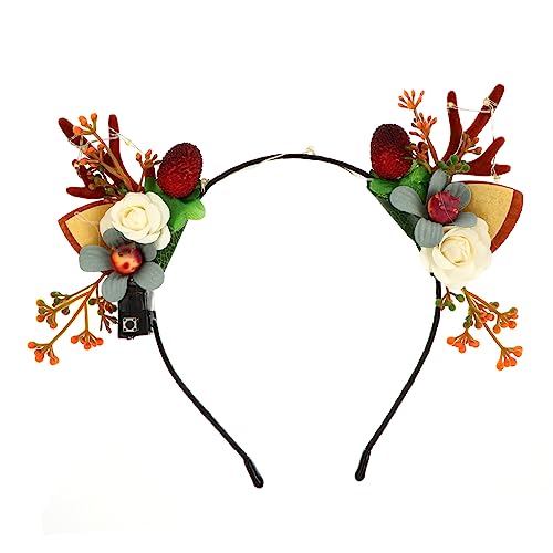 Beavorty 1stk Leuchtendes Geweih-stirnband Rehbraunes Stirnband Headbopper Weihnachtskopf Bopper Weihnachtshaarband-kopfbedeckung Led-geweih-stirnband Plastik Weihnachten Haarschmuck von Beavorty