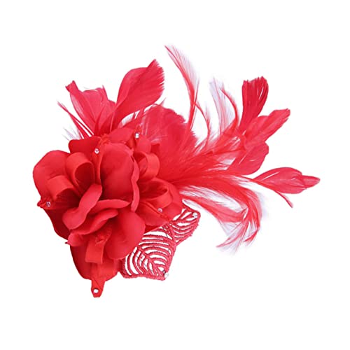 Beavorty 1stk Fascinator Haarnadel Koreanische Haarspangen Fascinator-brosche Blumenhaarspangen Für Frauen Broschen Für Frauen Vintage Brosche Für Damen Dame Haarspange Braut Schleier Rose von Beavorty
