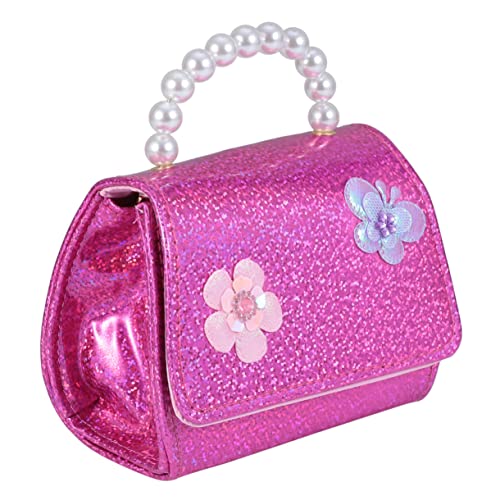 Beavorty 1 Stück Mini Perlenhandtasche für Mädchen Rote Umhängetasche mit Kettenriemen Kreative Crossbody Tasche für Schmuck und Snacks Elegant mit Blumenmuster von Beavorty