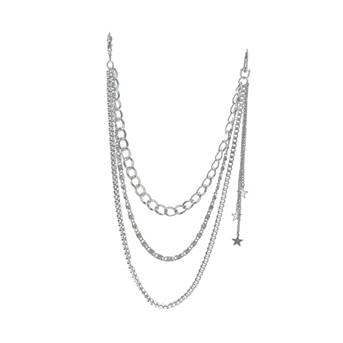 Beavorty 1 Stück Multi Layer Alloy Star Waist Chain für Herren Hosenkette Silber Vielseitige Punk Accessoires für Jeans und Lederhosen für Partys und Freizeit von Beavorty
