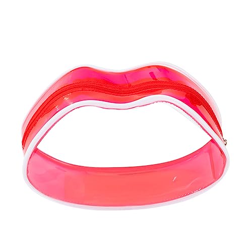 Beavorty 1stk PVC-lippenstifttasche Reißverschluss Schminktaschen Für Frauen Transparente Kulturtasche Reisetragetasche Klare Kosmetiktasche Rote Schminktasche Tragbar Reisen Lippenbeutel von Beavorty