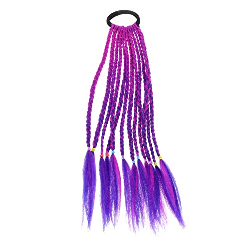 Beavorty 1stk Perücke Langes Geflochtenes Pferdeschwanzhaar Farbige Haarverlängerungen Farbige Haar Extensions Haar Zopf Verlängerungen Kind Hochtemperaturdraht Violett Flechten Knick von Beavorty