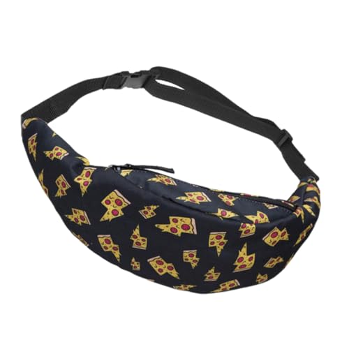 Beavorty 1Stück Outdoor Hüfttasche für Frauen Kreative Pizza-Muster Langlebig Terylen Große Kapazität für Reisen Sport und Shopping Praktische Crossbody Tasche für Damen von Beavorty