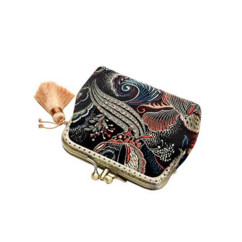 Beavorty 1 Stück Retro Doppel Layer Münzbeutel mit Fransen Vintage Aufbewahrungstasche für Kleinigkeiten Geeignet für Partys Shopping und von Beavorty