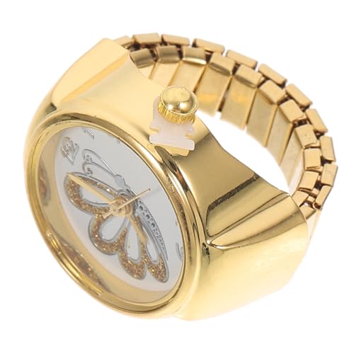 Beavorty Modischer Fingerring Uhr Für Damen Mit Schmetterlingsmuster Leicht Tragbar Sicherem Legierungsmaterial Schmuckstück Für Jeden Anlass von Beavorty