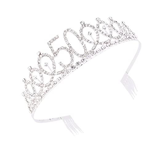 Beavorty 1 Stück Strass Stirnbänder Für Braut Kopfschmuck Für Hochzeit 50 Tiara Strass Kronen Prinzessin Für Haarkamm Haarschmuck Kopfbedeckungen Frau Silber Diamant von Beavorty