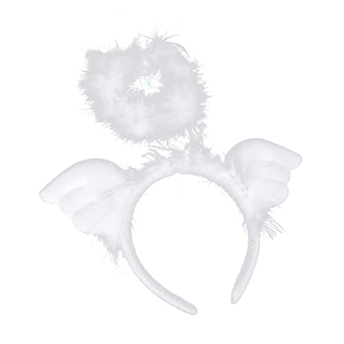 Beavorty 1stk Halo-haarreifen Halloween-engel-stirnband Schwarze Scrunchies Für Haare Halo-stirnbänder Aus Federn Feder Stirnbänder Kopfschmuck Weiß Mädchen Haarnadel Koreanische Version von Beavorty