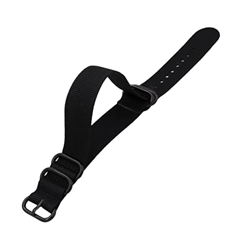 Beavorty Nylon Uhrenarmband 24mm Schwarz Verstellbar Strapazierfähiges Canvas für Smartwatches Herren und Damen von Beavorty