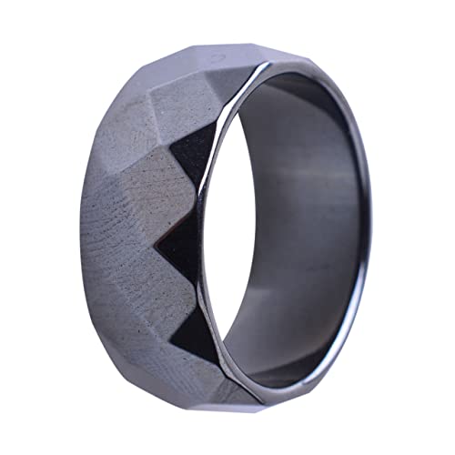 Beavorty Meteorit Mehrfacettenring Für Männer 10mm Breit Langlebig Modischer Herrenring Aus Meteoritenmaterial Vielseitig Einsetzbar Als Jubiläumsring von Beavorty