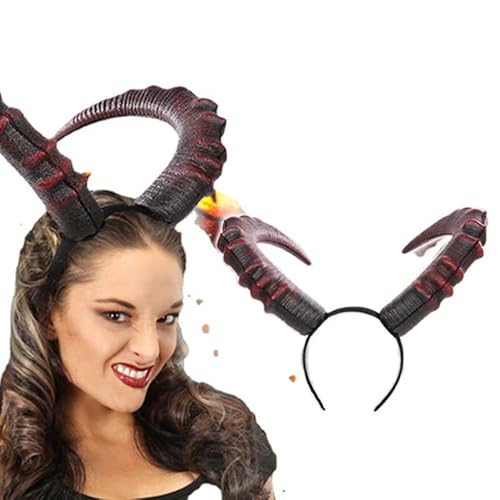 Beavorty 1 x Teufelshorn-Stirnband, Kostüm, riesige Hörner, gebrochenes Horn, Halloween, Lufthorn Kostüm, Zubehör, Kopfbedeckung, Teufelshörner, Cosplay, Horn, Festival, Haarband, böses Horn, Beavorty 1 x Teufelshorn-Stirnband, Kostüm, riesige Hörner, gebrochenes Horn, Halloween, Lufthorn Kostüm, Zubehör, Kopfbedeckung, Teufelshörner, Cosplay, Horn, Festival, Haarband, böses Horn, von Beavorty