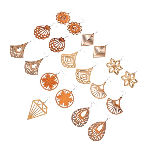 Beavorty 10 Paare Holzohrringe für Frauen Bohemian Stil und Ohrringe Holz für Vielseitig Kombinierbar mit Ihrer Kleidung von Beavorty