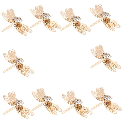 Beavorty Ohrringe 10 Stück Diy-Haarnadel-Zubehör Kristall-Haar-Accessoires Pc-Zubehör Kleine Mädchen-Armbänder Strass- Haarspange Kopfschmuck Kupfer Libellen-Charms Haarschmuck von Beavorty