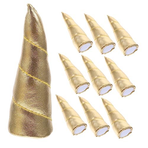 Beavorty 10st Einhornhorn Schmuck Für Kinder Hörner Haarnadeln Goldenes Horn Kopfschmuck Diy Haar Horn Haarspange Aus Horn Selber Machen Horn-foto-requisite Stoff Kleidung Lieferungen von Beavorty