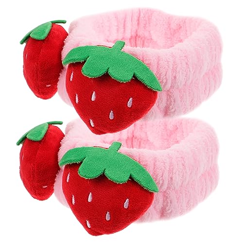 Beavorty Haargummi 10 Stück Erdbeer- Für Mädchen Anzug Mikrofaser-Handtücher Stirnbänder Für Mädchen Gesichtswasch- Gesichtsbehandlung Damen-Stirnbänder Niedliches von Beavorty