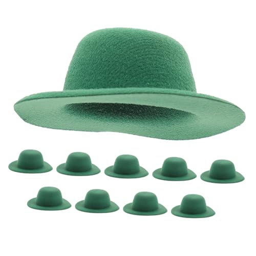 Beavorty 10 Stück Hut Zubehör haarschmuck haircharm fasnachtskostüme haarsschmuck faschingskostüme grüne Hüte Party st. Patrick's Day Minimütze Minihut für st. Patricks gefühlt Green von Beavorty