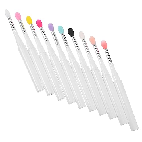 Beavorty 10st Lippenpinsel Aus Silikon Lippenstift Für Frauen Lipgloss Mascara-zauberstab Make-up-lippenpinsel Schönheit Kosmetikpinsel Lippenfarbe -kunststoffgriff Schwamm Fräulein von Beavorty