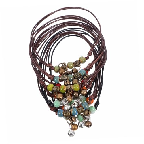 Beavorty 10stücke Geflochtenes Vintage-fußkettchen Für Damen Handgefertigt Verstellbar Mit Porzellanperlen Hippie-Boho-schmuck Für Strandurlaub Und Sommer-Outfits von Beavorty