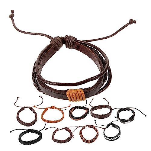 Beavorty 10 Stück Teiliges Handgefertigtes Armbandset Stilvolle Geflochtene Herren Damenarmbänder für Besondere Anlässe Strapazierfähig Sommer Outdoor Aktivitäten von Beavorty