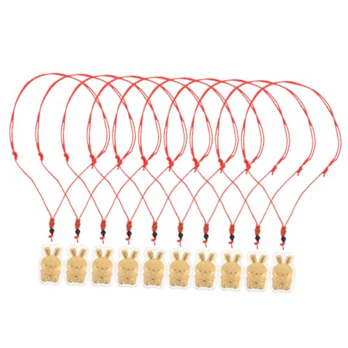 Beavorty 10 Stück Teiliges Rabbit Pendant mit Roten Schnüren Glücksbringer Anhänger für Schmuckherstellung DIY Schlüsselanhänger für Jahr Hasen von Beavorty