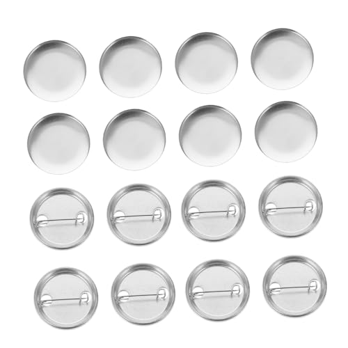 Beavorty 100 Sätze DIY Badge Buttons Pins Eisenrohlinge für Handgemachte Abzeichen Basteln Leere Metallplatten Selbstgestalten Wiederverwendbare Basis für Anstecknadeln von Beavorty